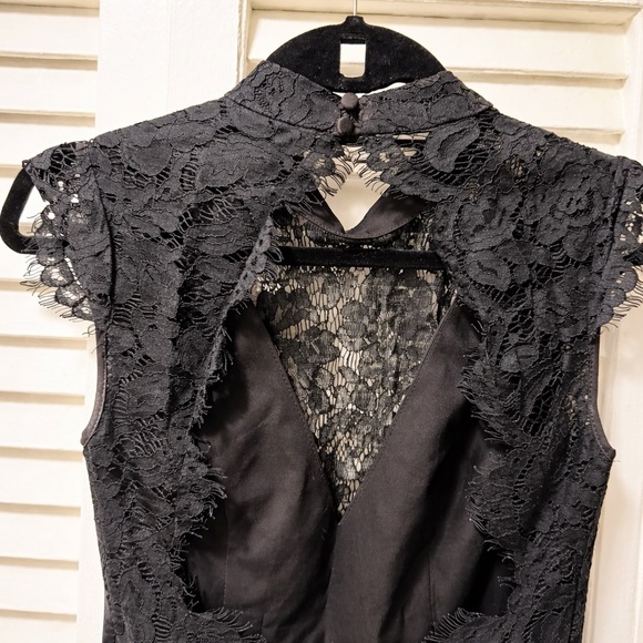 Fame and Partners 🖤 Black Lace Gown - Picture 5 of 7